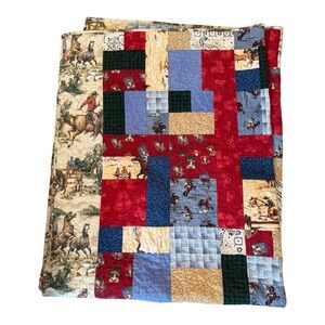 Patchwork Quilt with Western Theme handmade